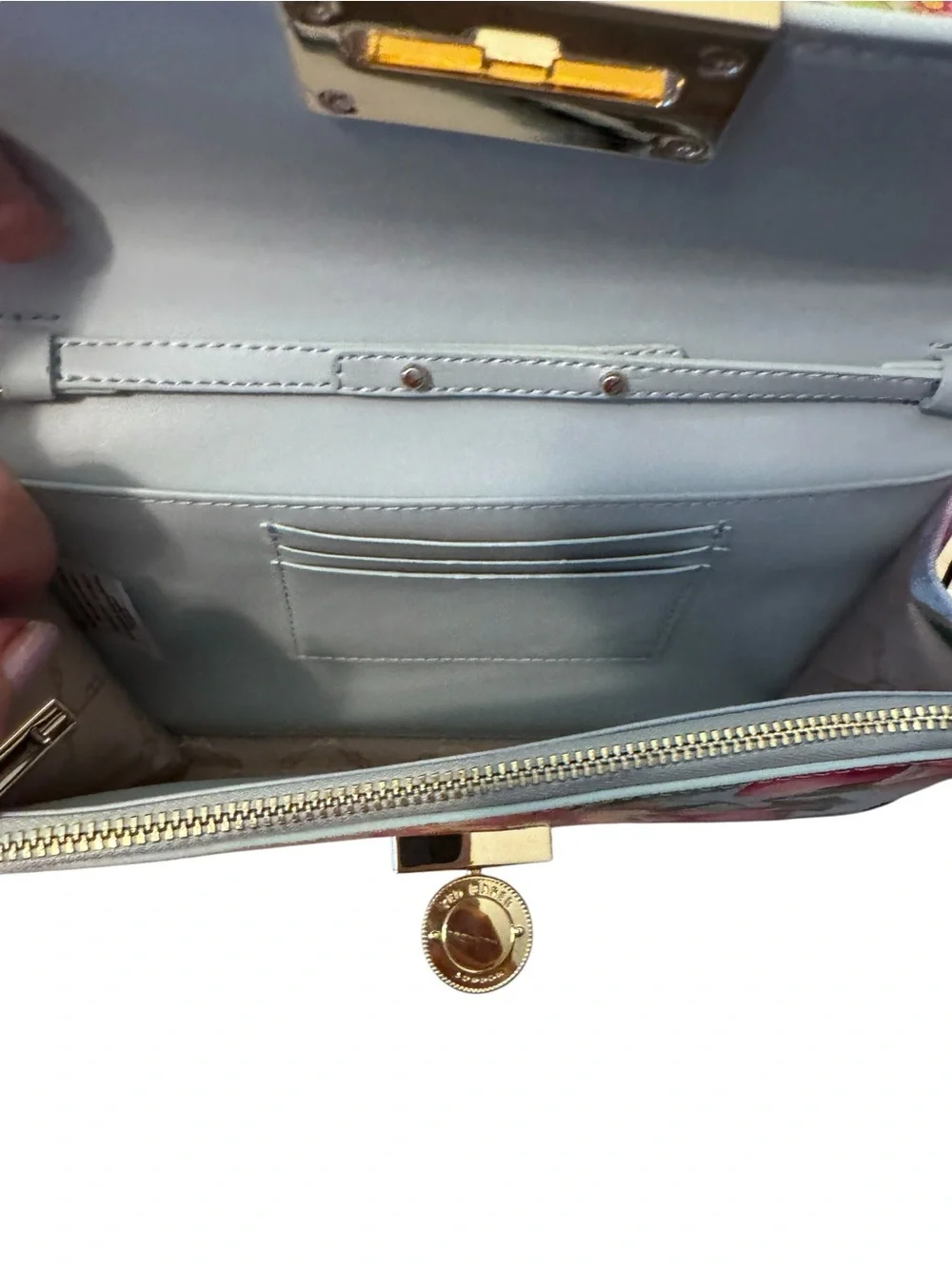 Ted Baker Floral Crossbody Bag, Gold Hardware, NWT